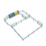 Загон A-50 — планировка сверху, входной коридор и сортировка